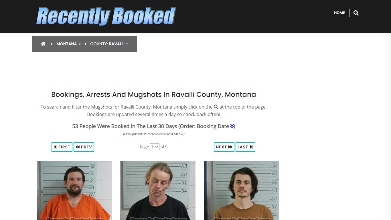 Bookings, Arrests and Mugshots in Ravalli County, Montana - Recently Booked