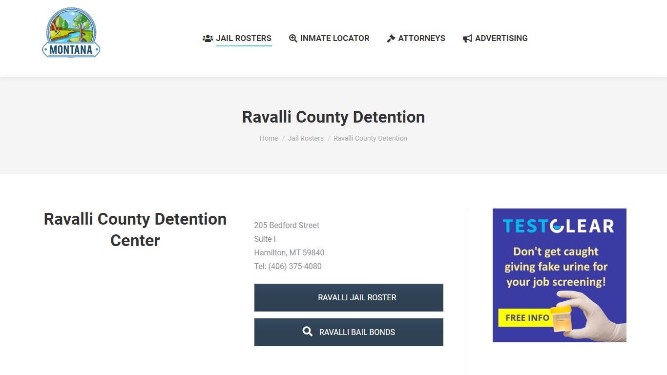 Ravalli County Detention - Montana Jail Roster