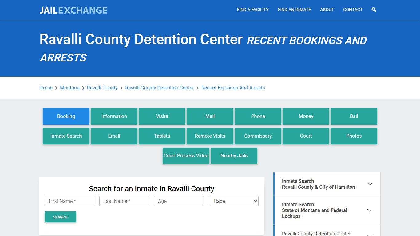 Ravalli County Detention Center Recent Bookings And Arrests - Jail Exchange